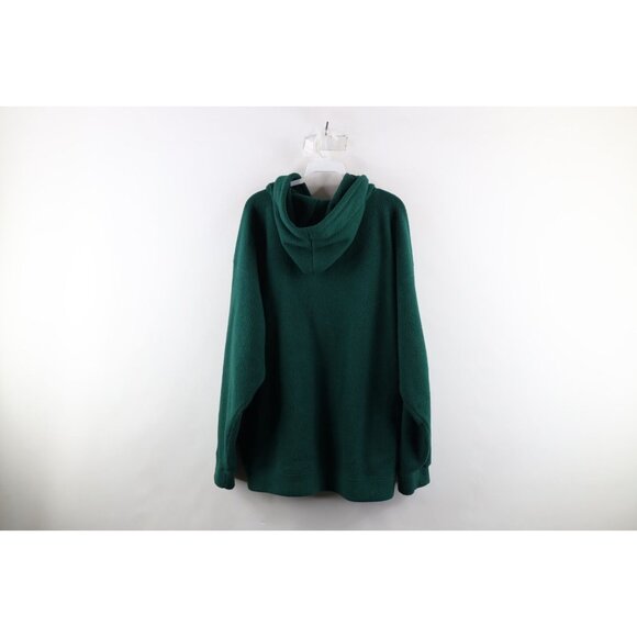 Vinage 90s Gap Mens Large Faded Blank Baggy Fit Fleece Hoodie Sweatshirt Green - Picture 9 of 11